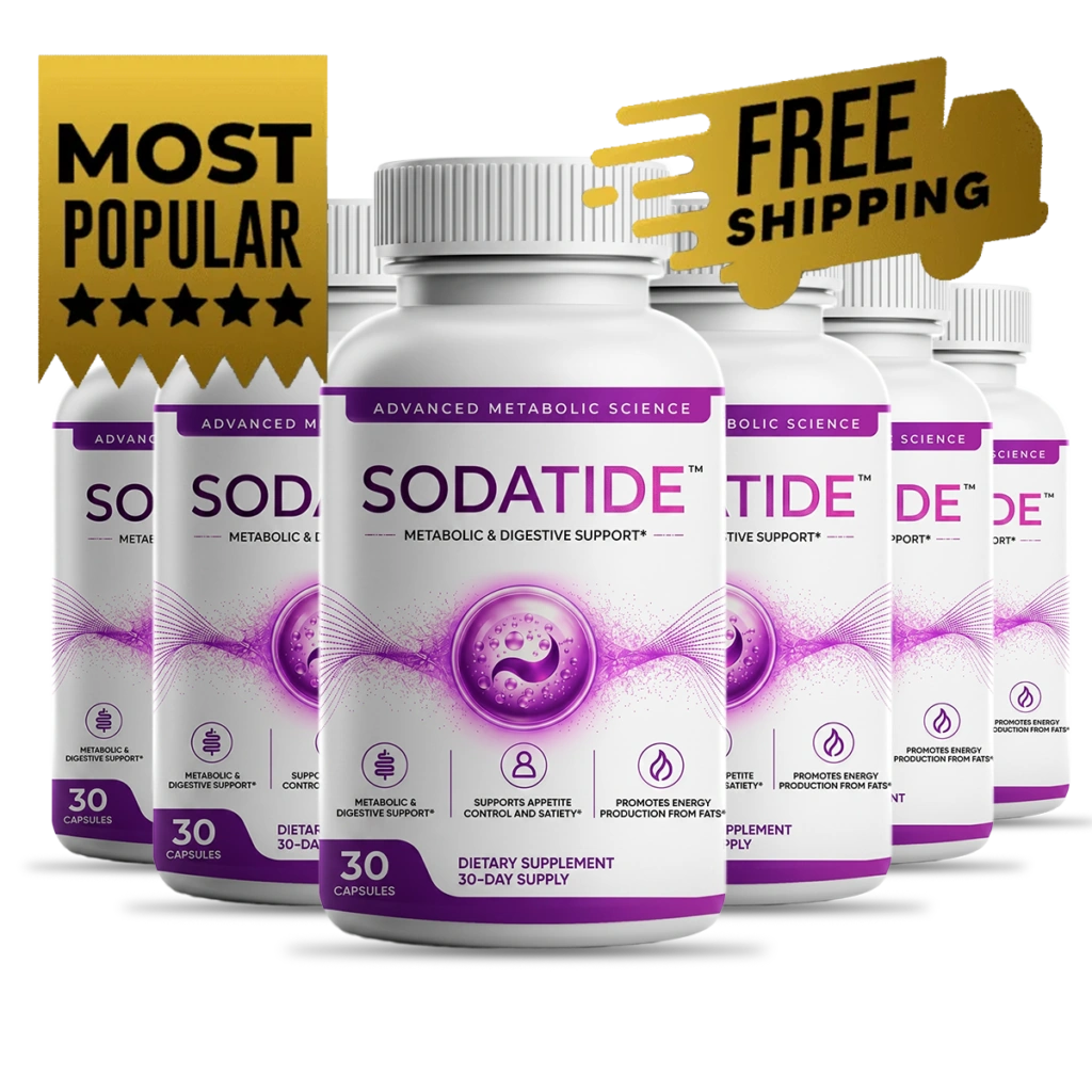 Sodatide 6 bottle best value pack 180 day gut metabolism support supply